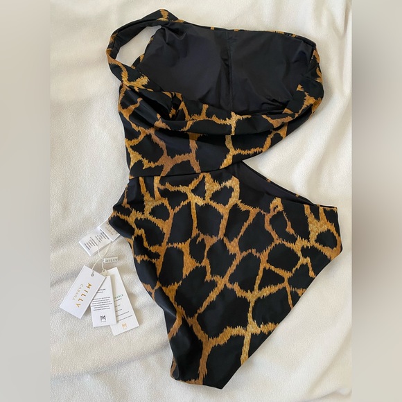 Milly Giraffe Print Miranda One Piece Cutout Swimsuit, Size P (0-2) - Picture 4 of 5